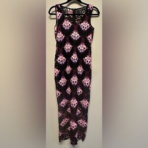 NWT Delfi Collective Purple Crochet Maxi Dress Small